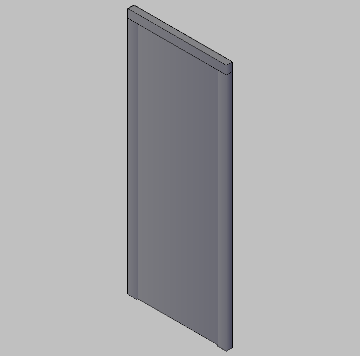 Bloque Autocad Puerta simple 3D 0,82 marco fino